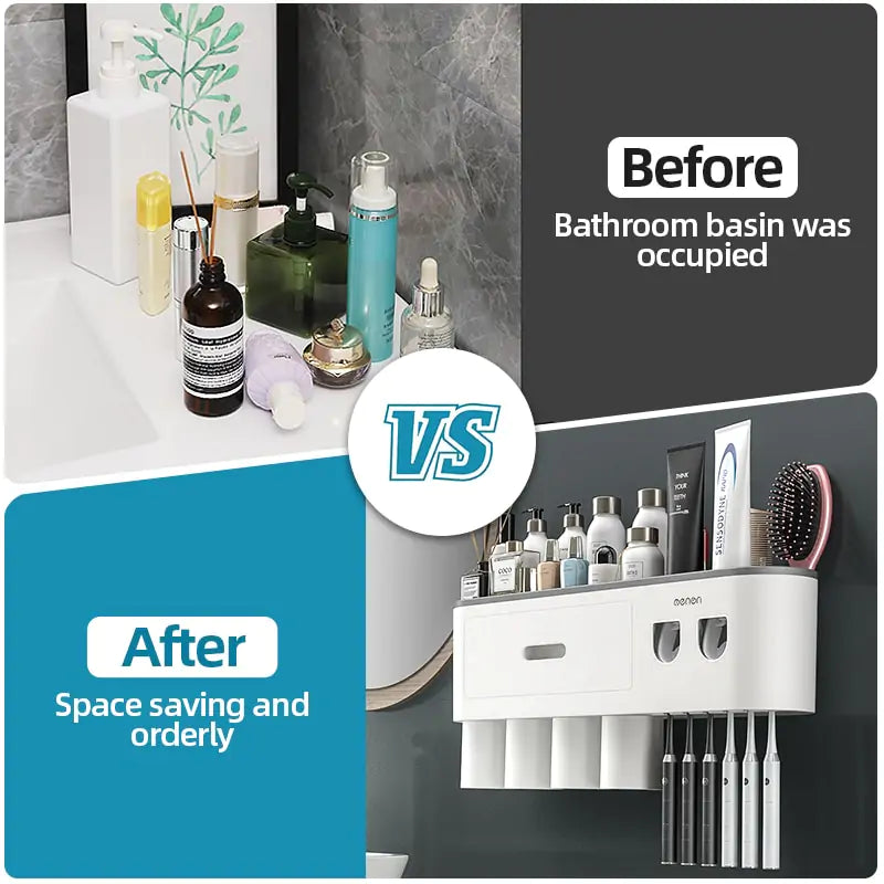 Bathroom Wall Organizer for Toothbrush and Accessories